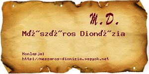 Mészáros Dionízia névjegykártya